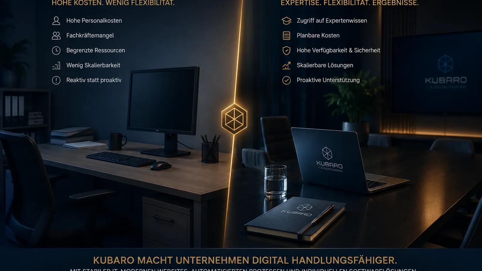 Symbolbild Vergleich interne IT vs. externer Dienstleister