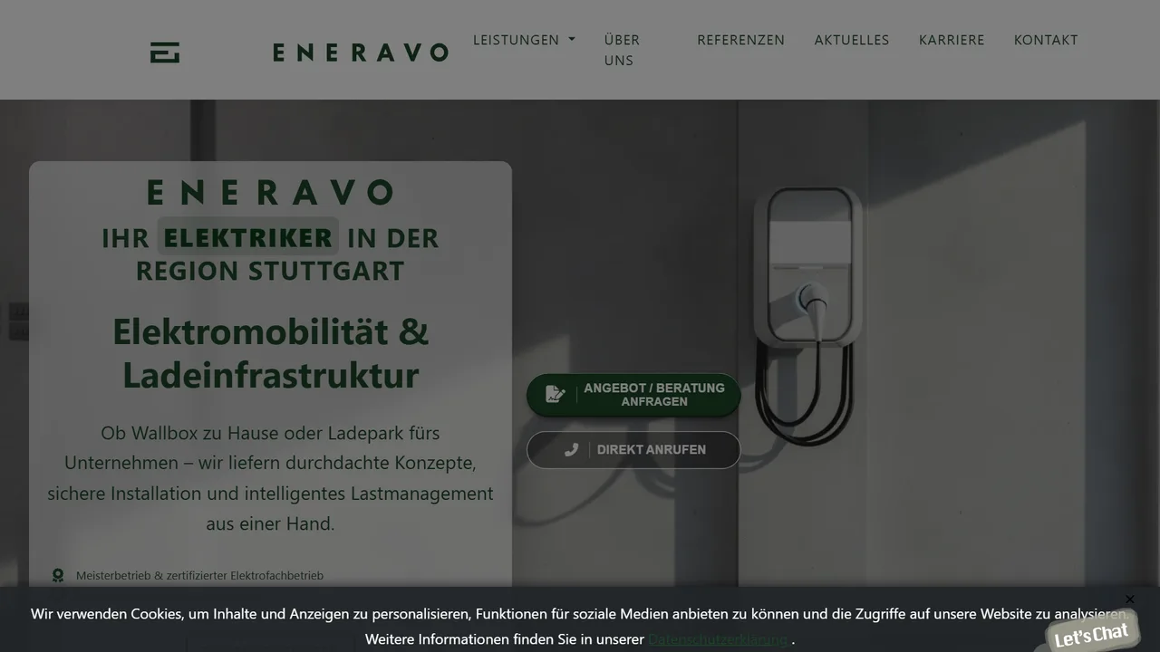 Vorschau der ENERAVO-Website